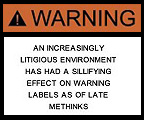 Over the top warning label